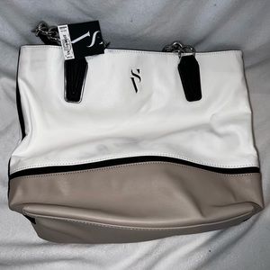 SIMPLY Vera Vera Wang Catherine Tote NWT White Beige Black